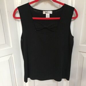 Black Sleeveless Top w/ Bow Detail